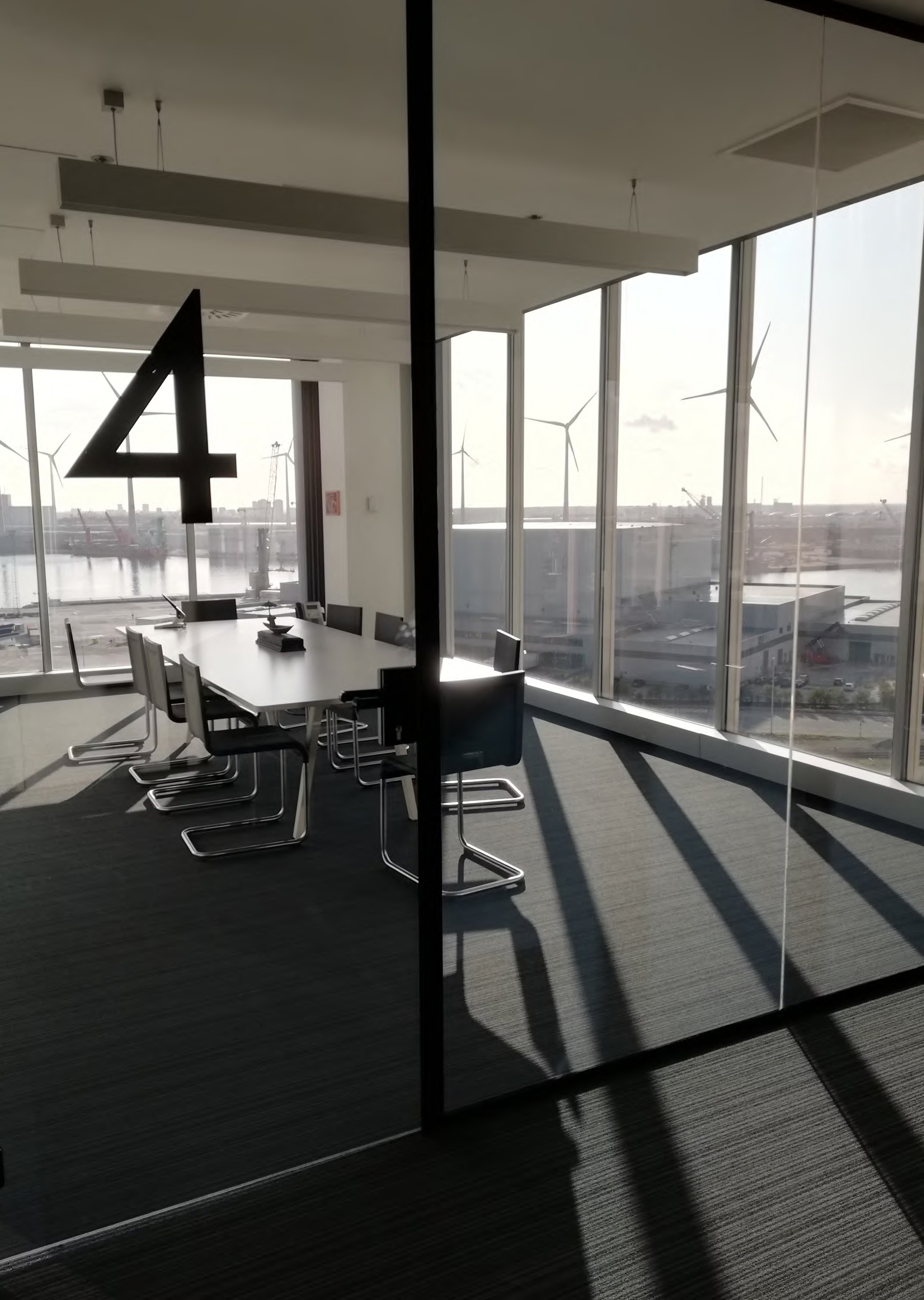 Meeting room with port view